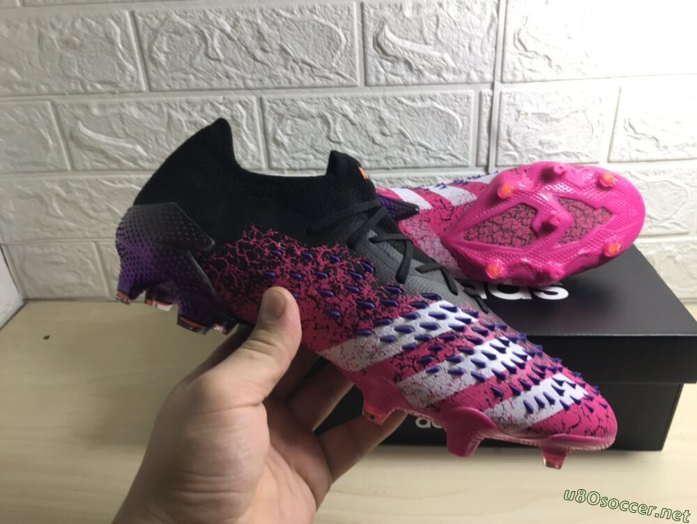 Unisex Adidas Predator Freak.1 FG Football Boots - Black/Pink/Purple
