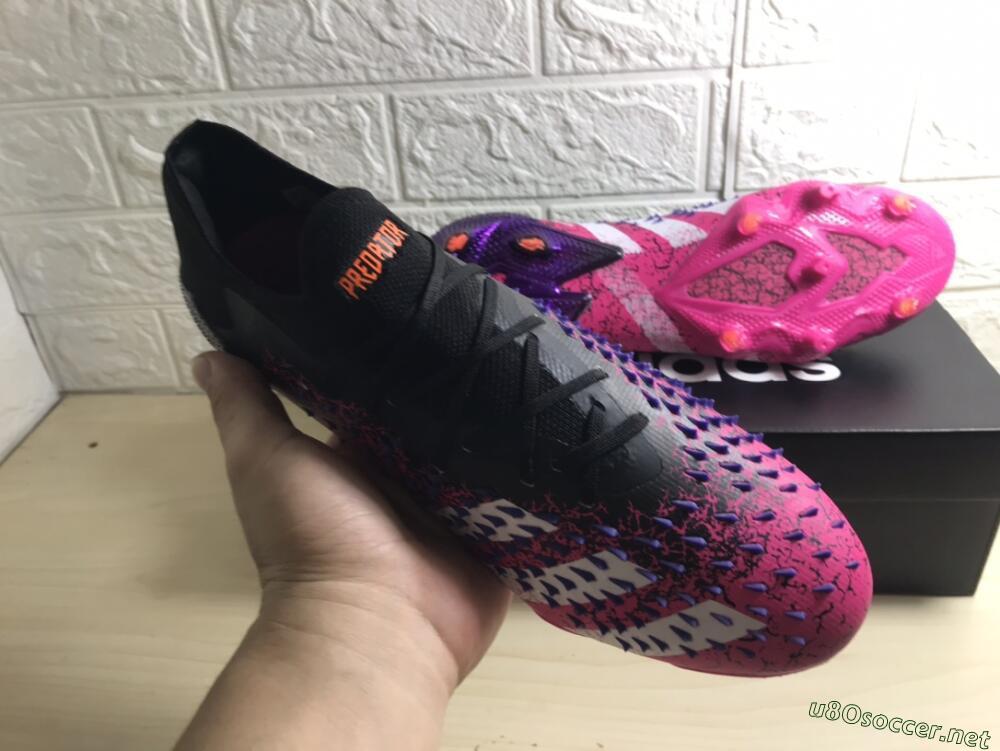 Unisex Adidas Predator Freak.1 FG Football Boots - Black/Pink/Purple