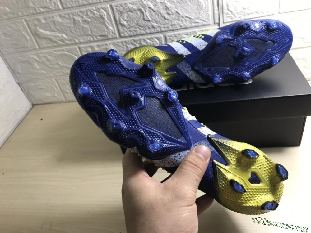 Men's Adidas Predator Freak.1 Low FG Football Boots - Black/Blue/Green