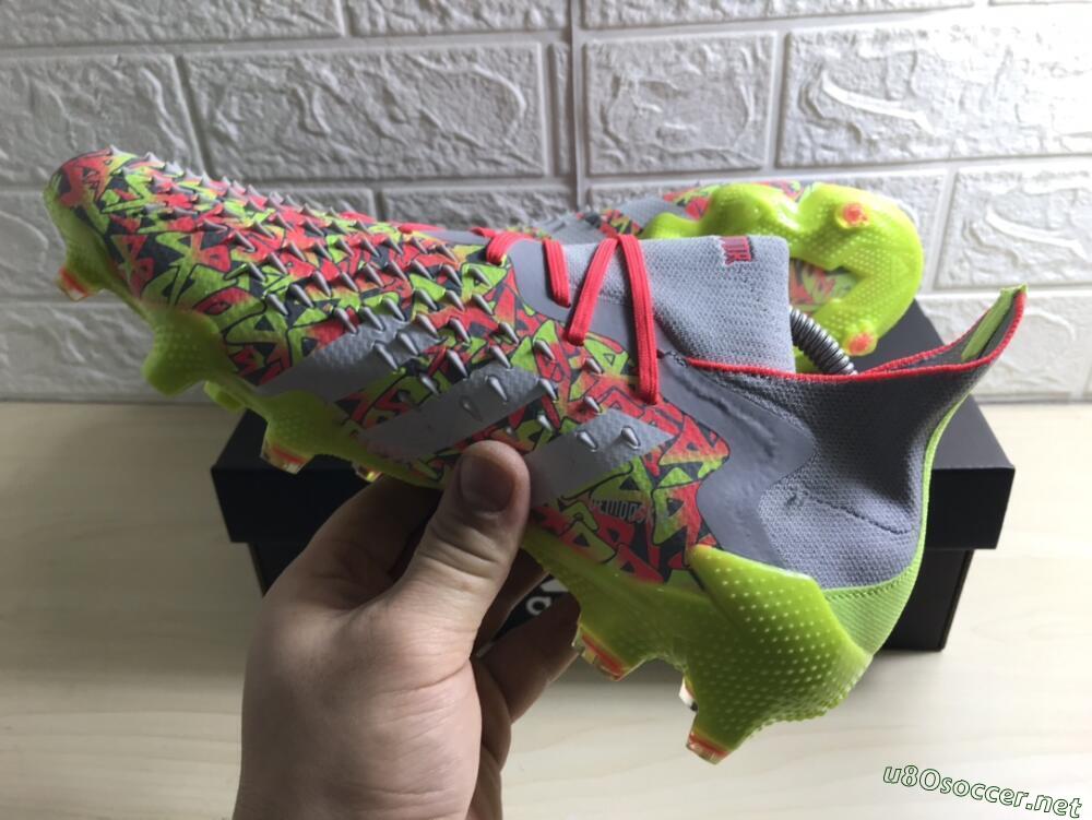 Unisex Adidas Predator Freak.1 FG Football Boots - Grey/Yellow/Orange