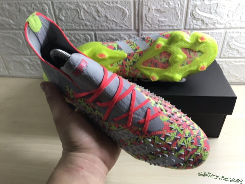 Unisex Adidas Predator Freak.1 FG Football Boots - Grey/Yellow/Orange