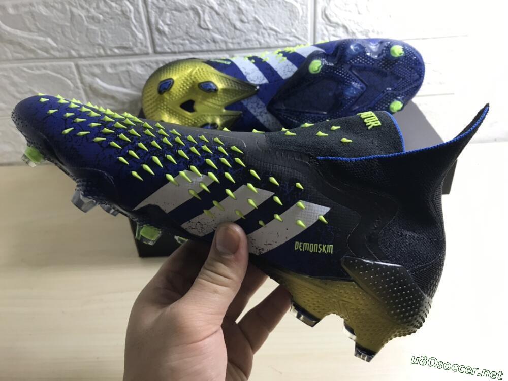 Unisex Adidas Predator Freak+ FG Football Boots - Black/White/Blue