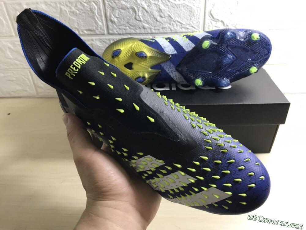 Unisex Adidas Predator Freak+ FG Football Boots - Black/White/Blue