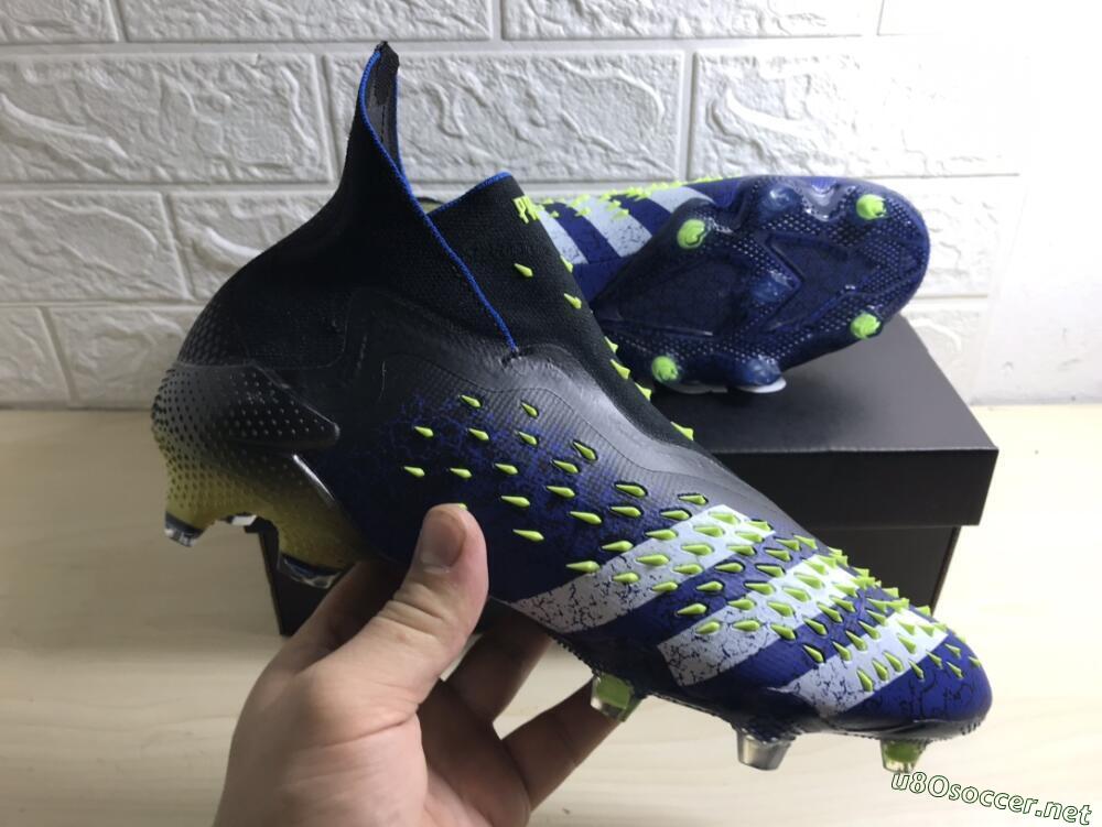 Unisex Adidas Predator Freak+ FG Football Boots - Black/White/Blue