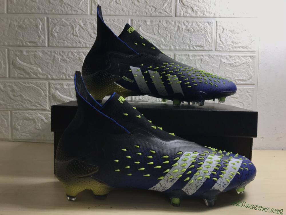 Unisex Adidas Predator Freak+ FG Football Boots - Black/White/Blue