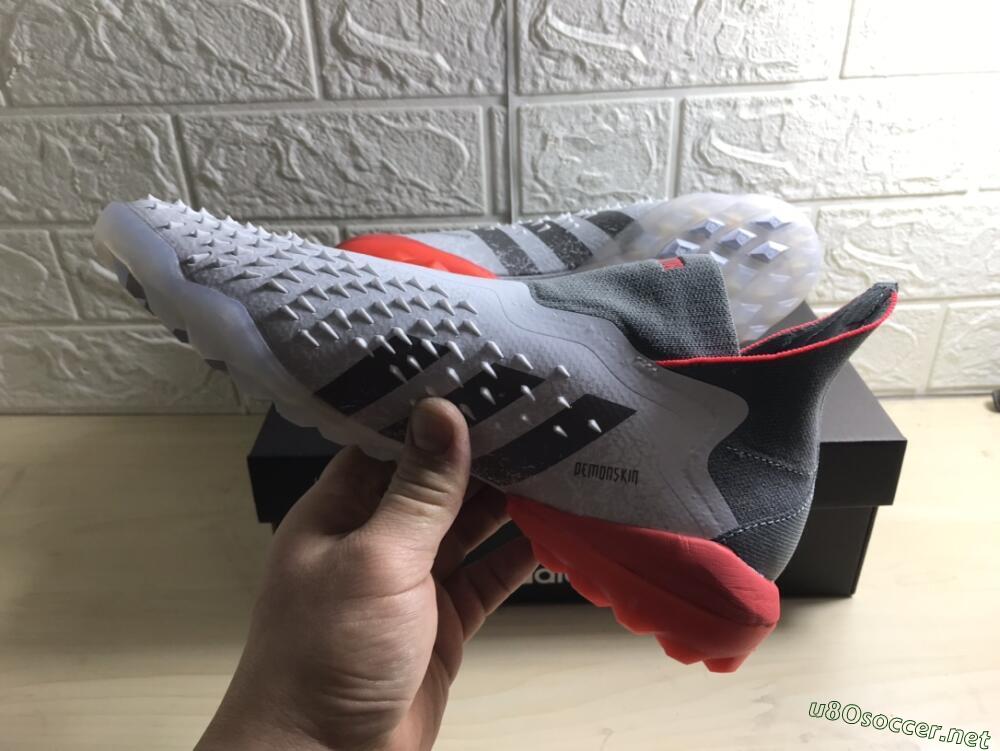 Men's Adidas Predator Freak+ TF Football Shoes - White/Grey/Red