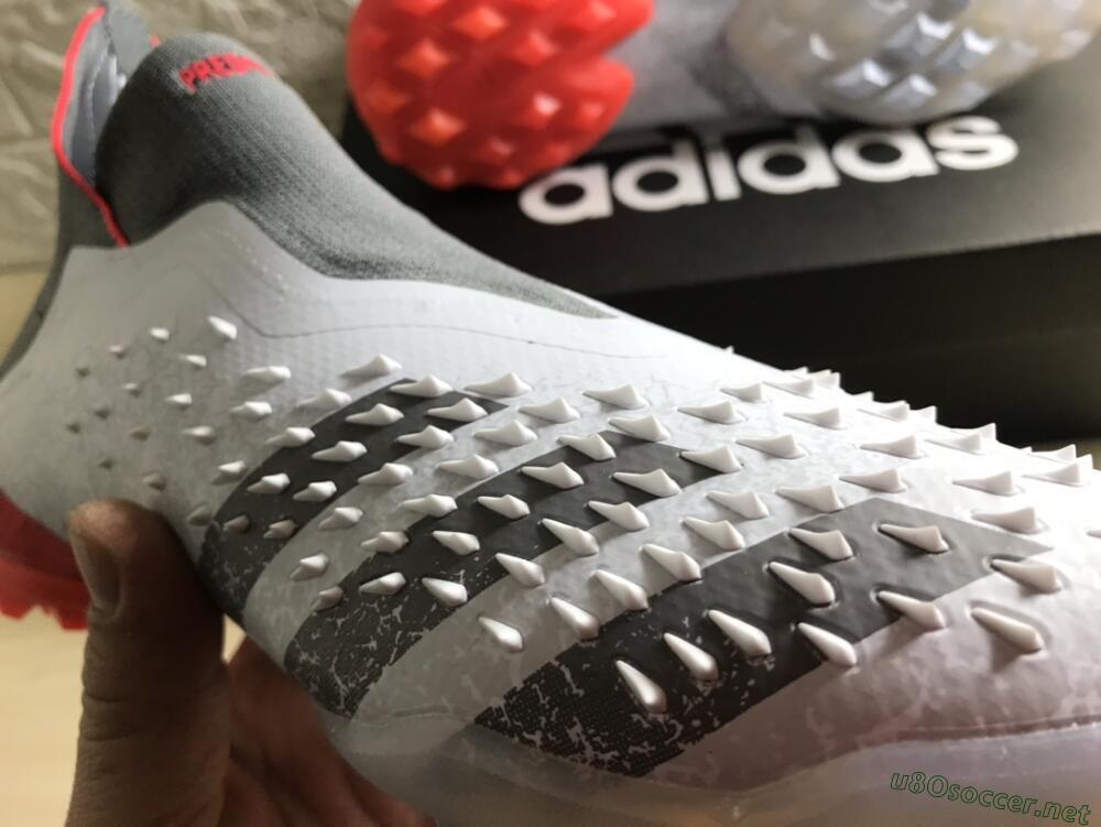 Men's Adidas Predator Freak+ TF Football Shoes - White/Grey/Red