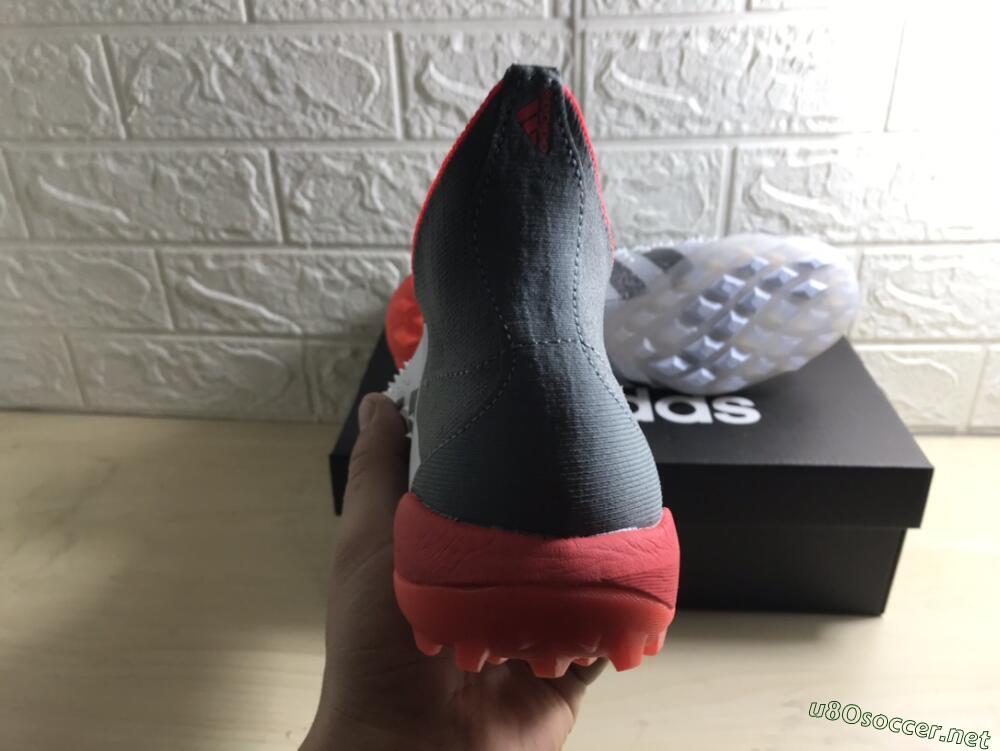 Men's Adidas Predator Freak+ TF Football Shoes - White/Grey/Red