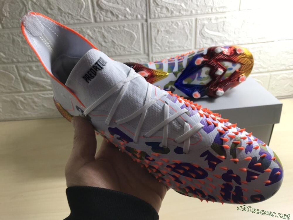 Men's Adidas Predator Freak.1 FG Football Boots - White/Rainbow