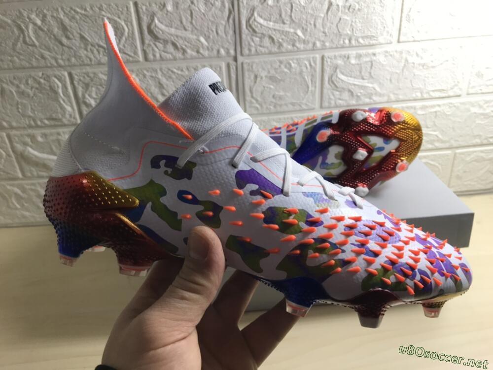 Men's Adidas Predator Freak.1 FG Football Boots - White/Rainbow