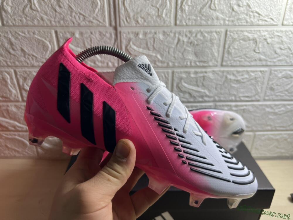 Men's Adidas Predator Edge.1 FG Football Boots - White/Pink