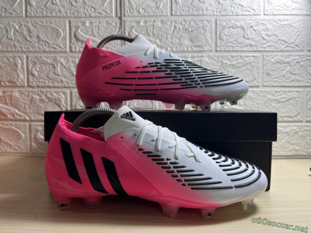 Men's Adidas Predator Edge.1 FG Football Boots - White/Pink
