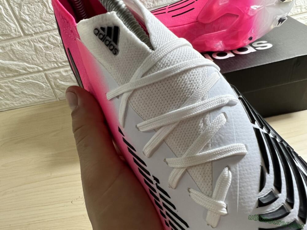 Men's Adidas Predator Edge.1 Low FG Football Boots - White/Pink