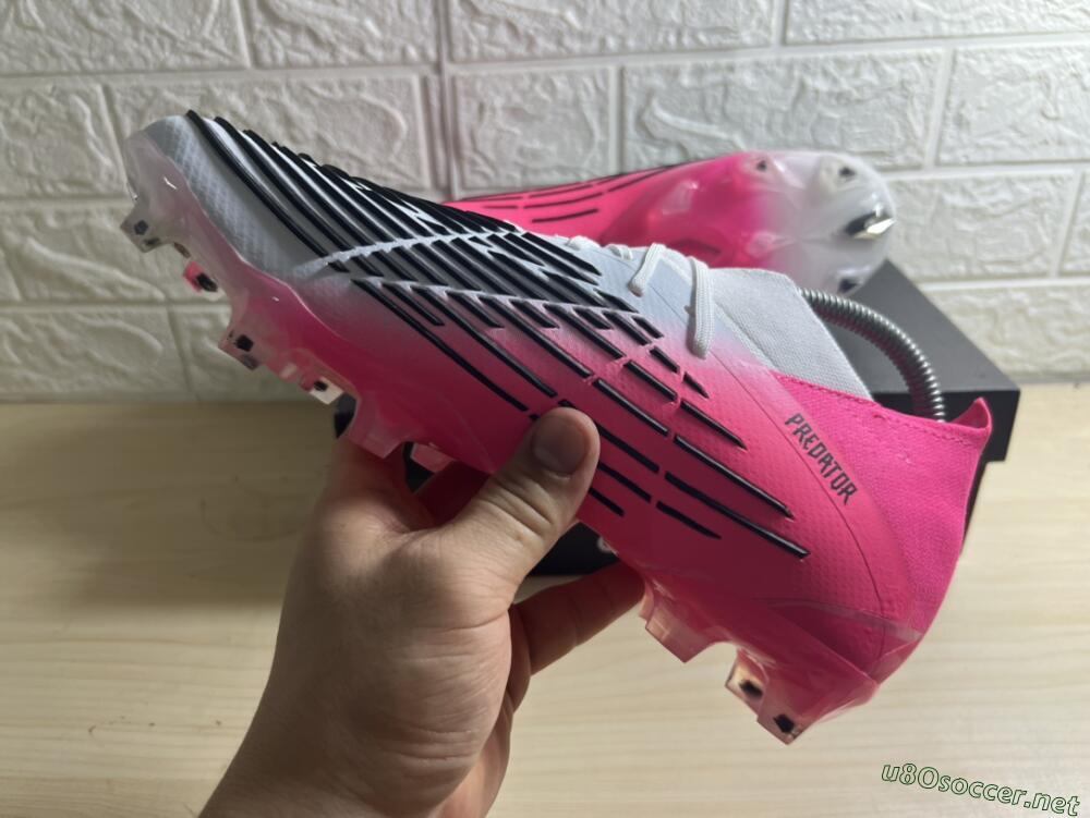 Men's Adidas Predator Edge.1 Low FG Football Boots - White/Pink