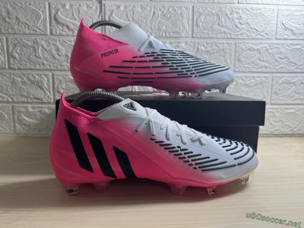Men's Adidas Predator Edge.1 Low FG Football Boots - White/Pink