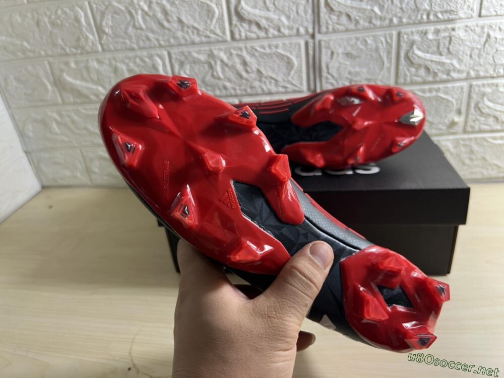 Men's Adidas Predator Edge Geometric+ FG Football Boots - Red/Black/White