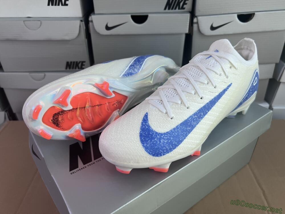 Men's Nike Air Zoom Mercurial Vapor 16 Elite FG Football Boots - White/Silver/Blue/Orange
