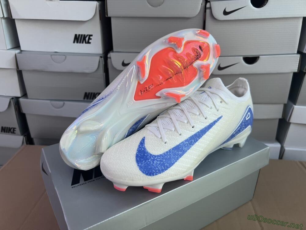 Men's Nike Air Zoom Mercurial Vapor 16 Elite FG Football Boots - White/Silver/Blue/Orange