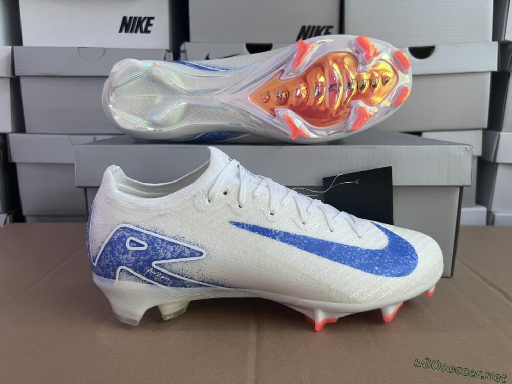 Men's Nike Air Zoom Mercurial Vapor 16 Elite FG Football Boots - White/Silver/Blue/Orange