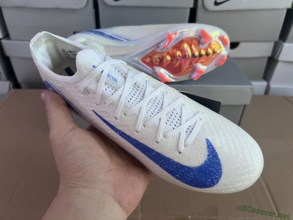 Men's Nike Air Zoom Mercurial Vapor 16 Elite FG Football Boots - White/Silver/Blue/Orange