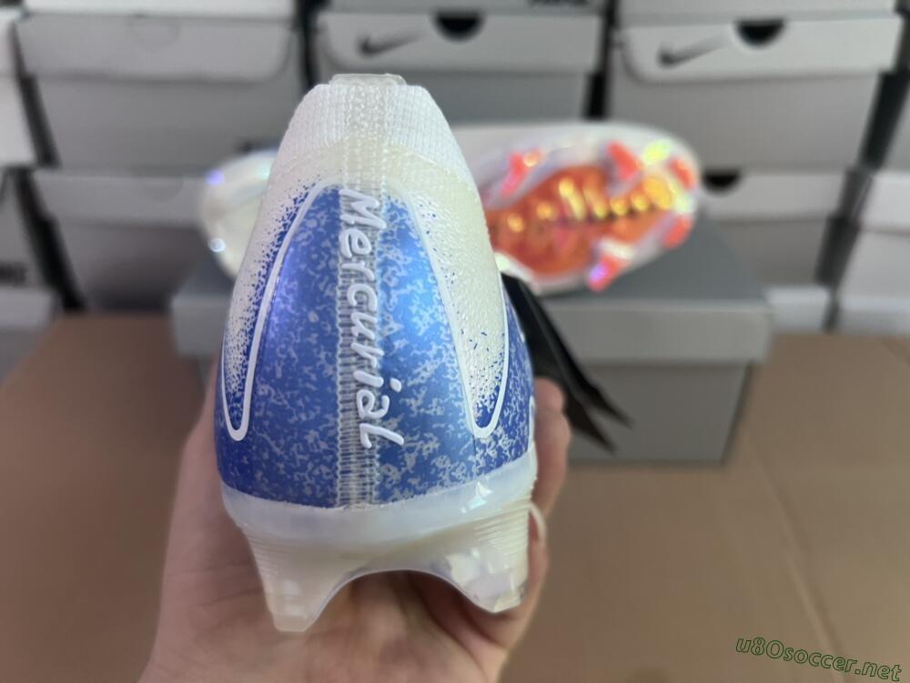 Men's Nike Air Zoom Mercurial Vapor 16 Elite FG Football Boots - White/Silver/Blue/Orange