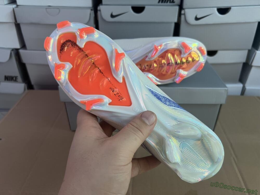 Men's Nike Air Zoom Mercurial Vapor 16 Elite FG Football Boots - White/Silver/Blue/Orange