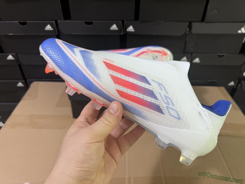 Men's Adidas F50 Adizero FG Football Boots - White/Blue/Orange