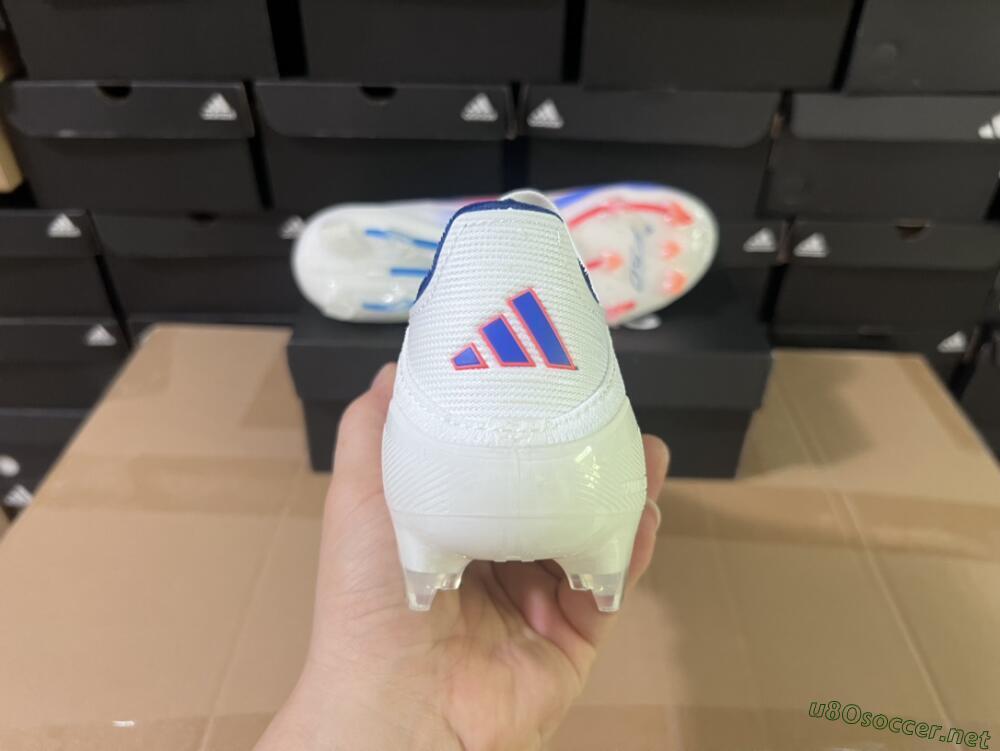 Men's Adidas F50 Adizero FG Football Boots - White/Blue/Orange