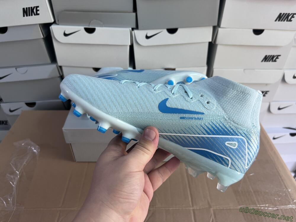 Unisex Nike Air Zoom Mercurial Superfly 10 Elite AG Football Boots - Jade/Beige/Blue