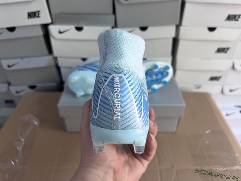 Unisex Nike Air Zoom Mercurial Superfly 10 Elite AG Football Boots - Jade/Beige/Blue