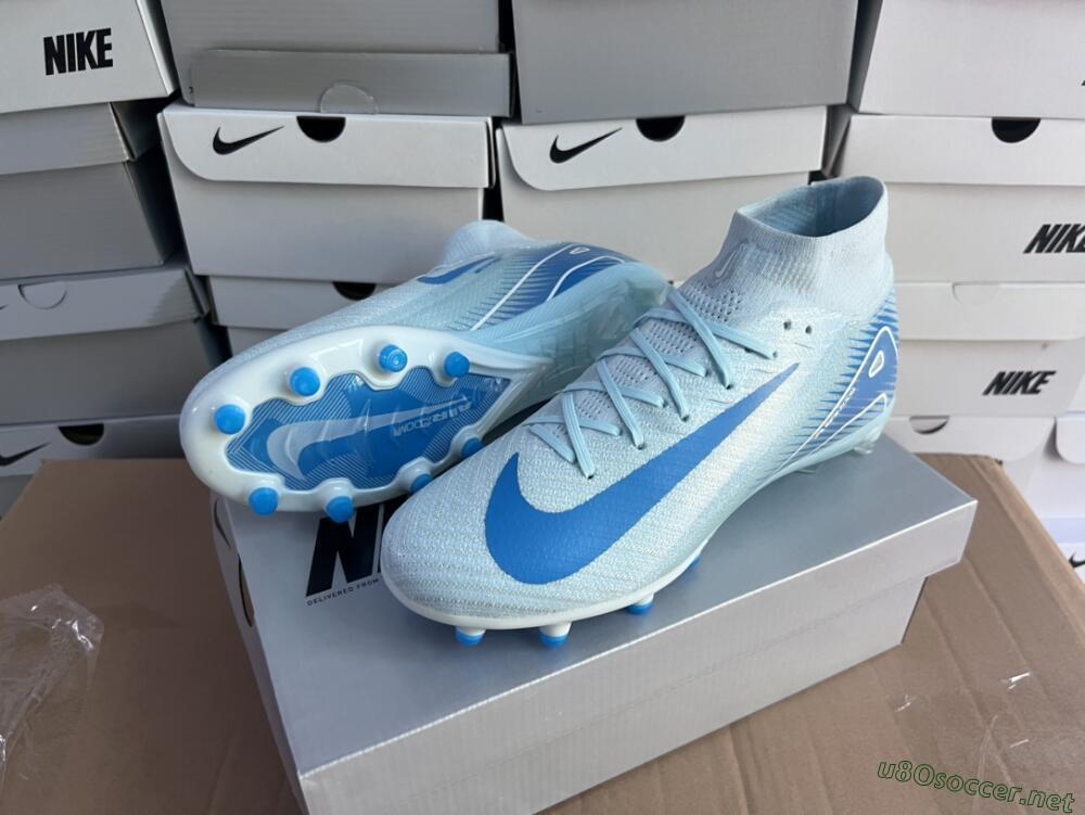 Unisex Nike Air Zoom Mercurial Superfly 10 Elite AG Football Boots - Jade/Beige/Blue