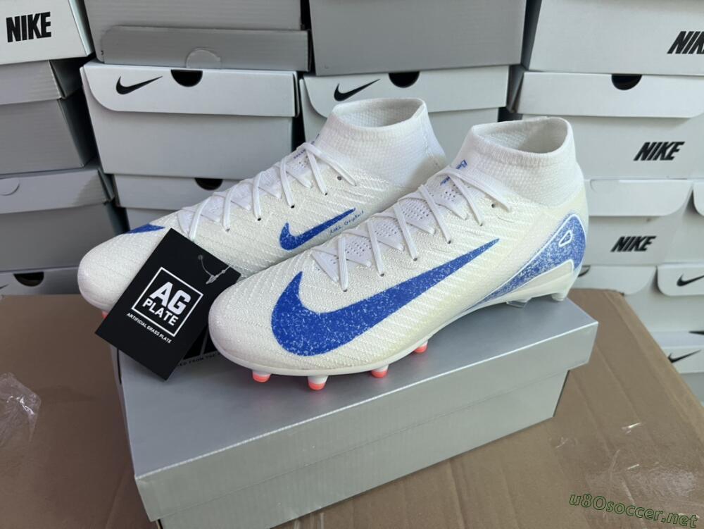 Unisex Nike Air Zoom Mercurial Superfly 10 Elite AG Football Boots - Beige/Blue