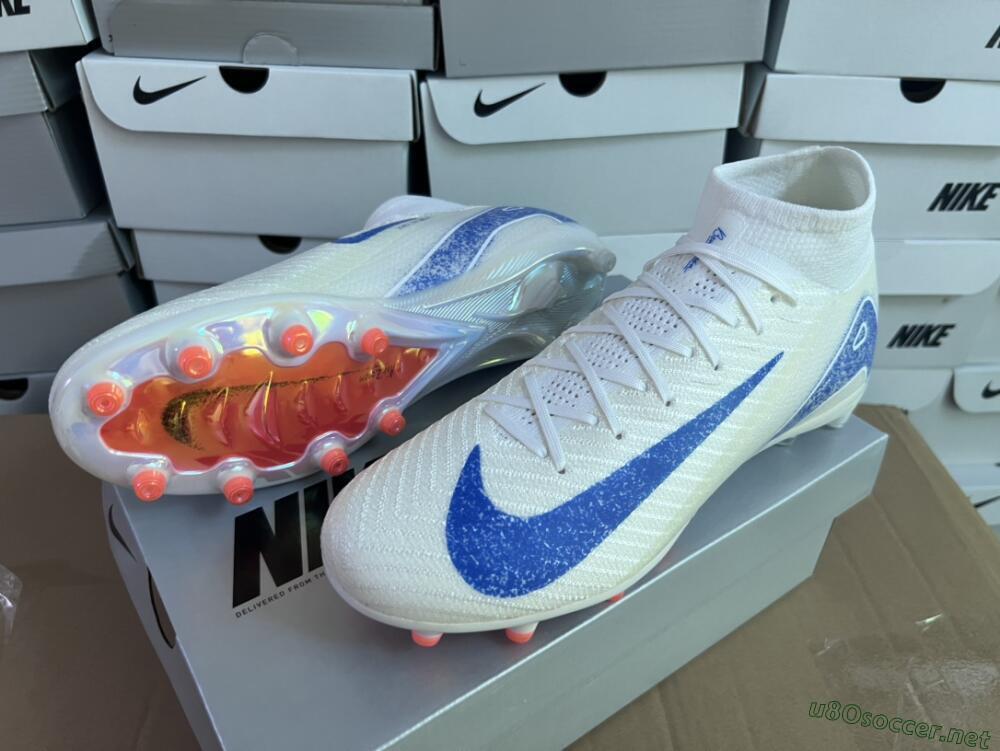 Unisex Nike Air Zoom Mercurial Superfly 10 Elite AG Football Boots - Beige/Blue