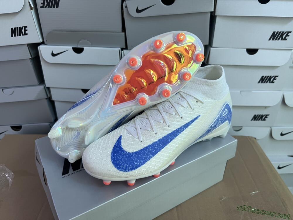 Unisex Nike Air Zoom Mercurial Superfly 10 Elite AG Football Boots - Beige/Blue