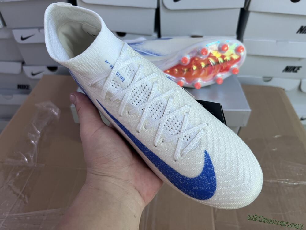 Unisex Nike Air Zoom Mercurial Superfly 10 Elite AG Football Boots - Beige/Blue