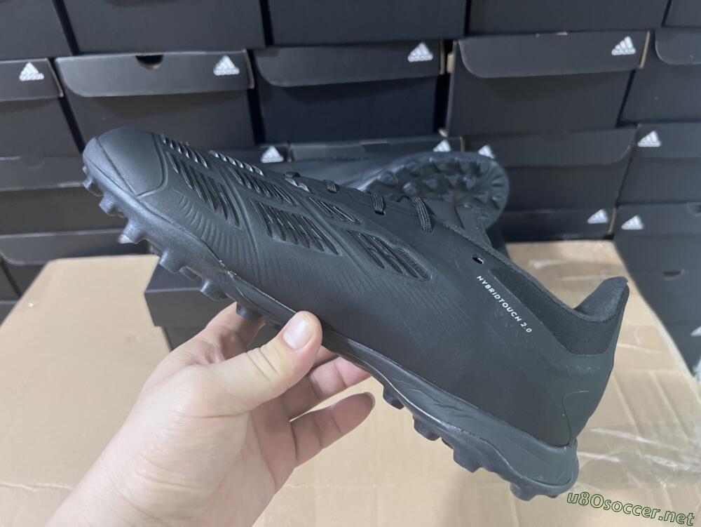 Men's Adidas Predator 24 Elite TF Football Shoes - Black/Silver/Black