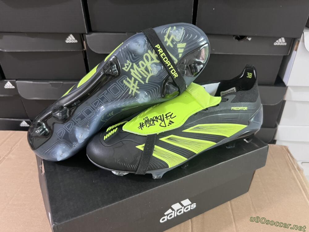 Unisex Adidas Predator Elite Foldover Tongue FG Football Boots - Black/Yellow/Blue