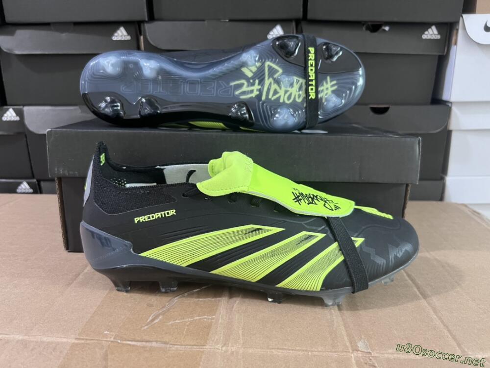 Unisex Adidas Predator Elite Foldover Tongue FG Football Boots - Black/Yellow/Blue