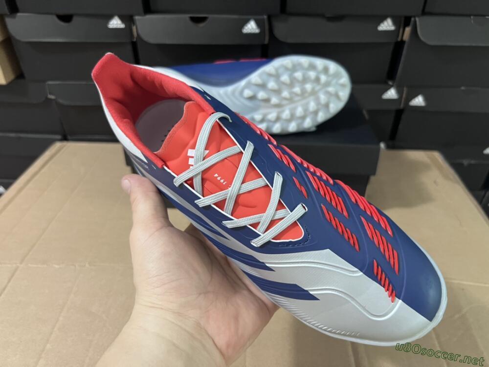 Unisex Adidas Predator 24 Elite TF Football Shoes - Silver/Blue/Red