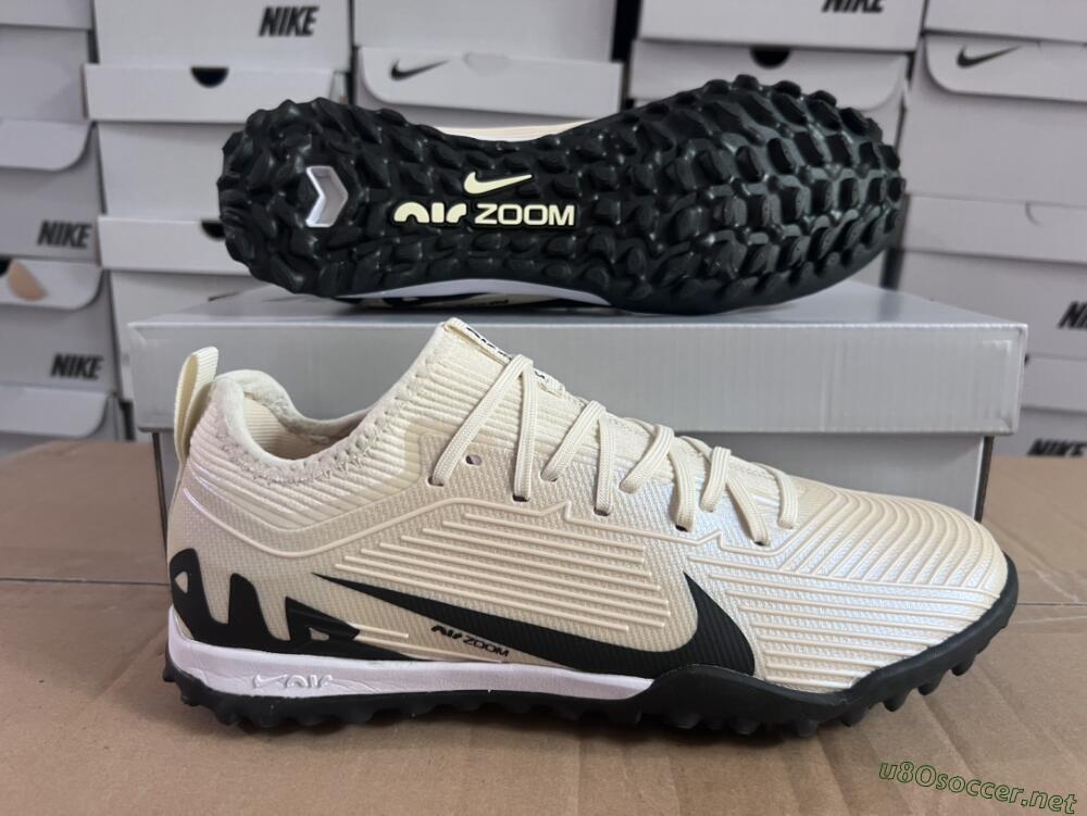 Unisex Nike Air Zoom Mercurial Vapor 15 Elite TF Football Shoes - Beige/Black/White
