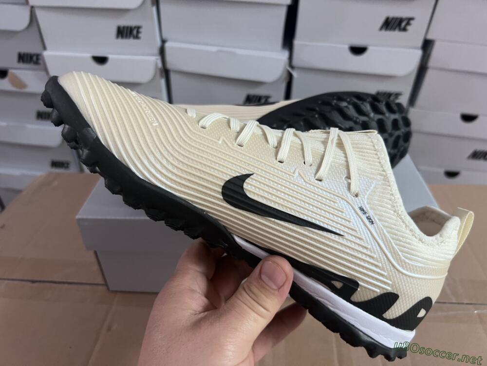 Unisex Nike Air Zoom Mercurial Vapor 15 Elite TF Football Shoes - Beige/Black/White