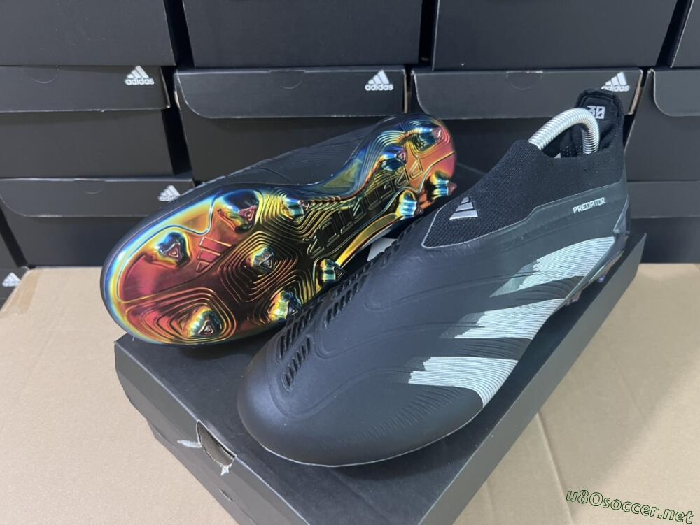 Unisex Adidas Predator Accuracy+ Laceless FG Football Boots - Black/Silver