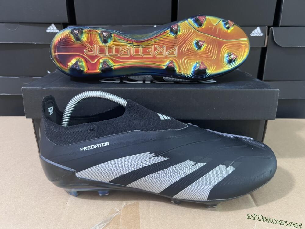 Unisex Adidas Predator Accuracy+ Laceless FG Football Boots - Black/Silver