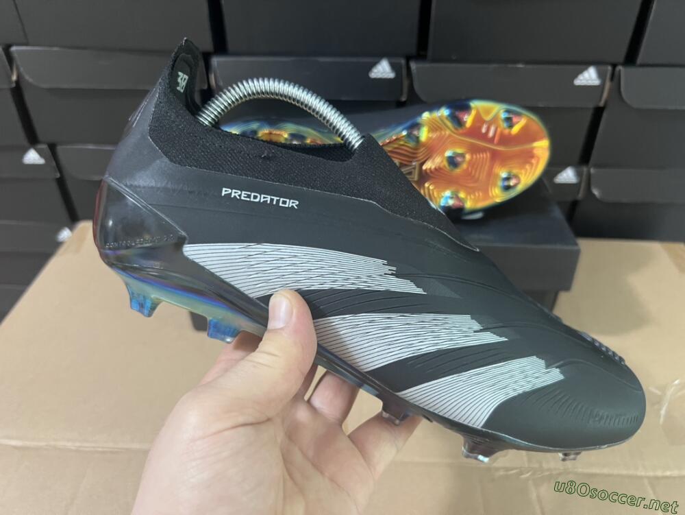 Unisex Adidas Predator Accuracy+ Laceless FG Football Boots - Black/Silver