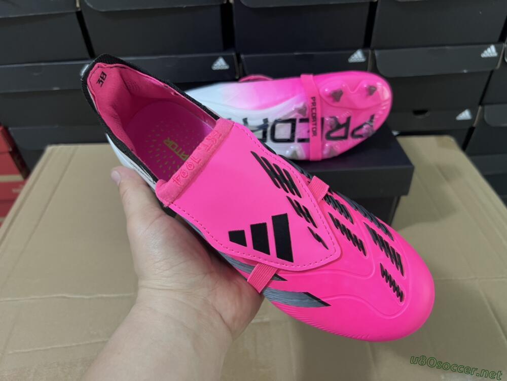 Men's Adidas Predator Elite Foldover Tongue FG Football Boots - Pink/Grey/White