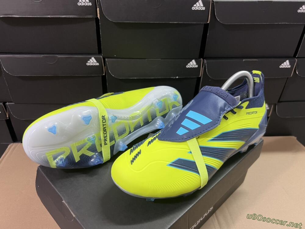 Unisex Adidas Predator Elite Foldover Tongue FG Football Boots - Yellow/Blue/Jade