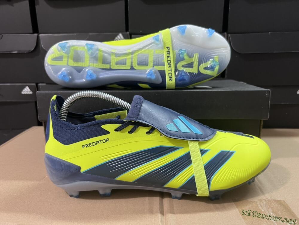 Unisex Adidas Predator Elite Foldover Tongue FG Football Boots - Yellow/Blue/Jade