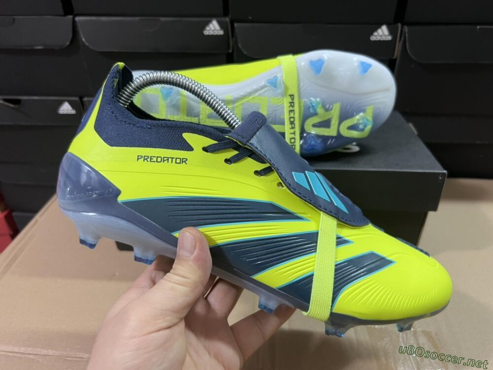 Unisex Adidas Predator Elite Foldover Tongue FG Football Boots - Yellow/Blue/Jade