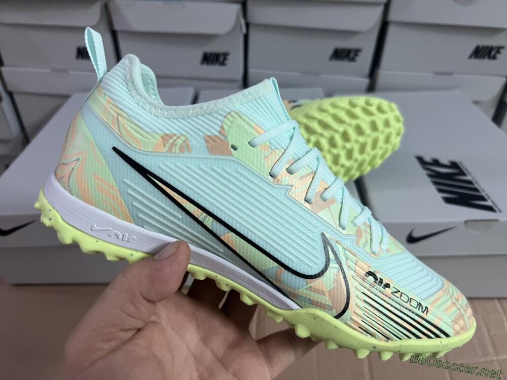 Unisex Nike Air Zoom Mercurial Vapor 15 Pro TF Football Shoes - Jade/Yellow/Black