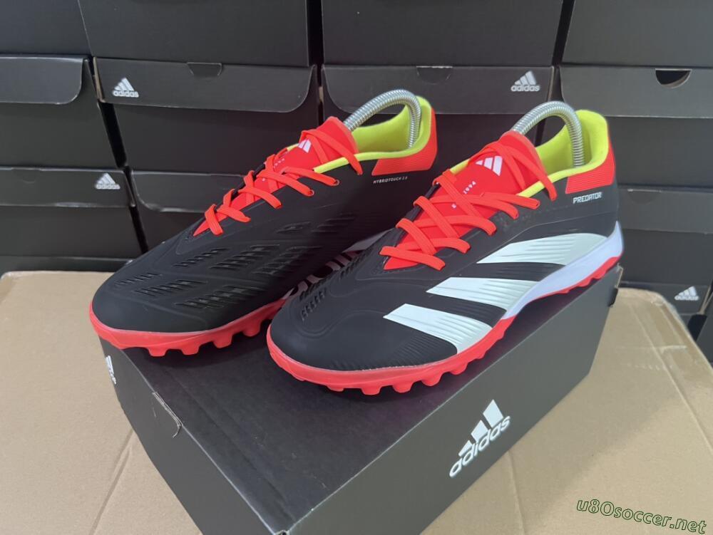 Men's Adidas Predator 24 Elite TF Football Shoes - Black/White/Orange